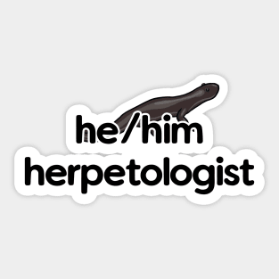 He/Him Herpetologist - Salamander Design Sticker